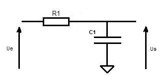 Schema electrique filtre RC passe-bas