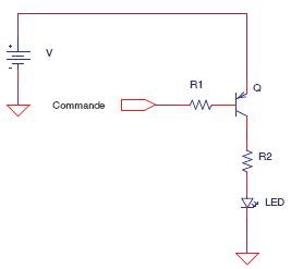 Schema commande LED avec transistor PNP